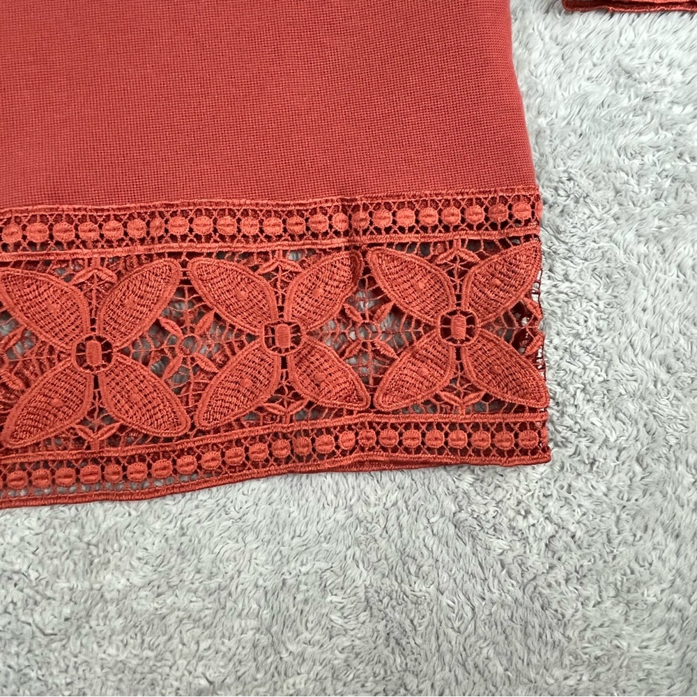 Nano Universe Rust Crochet Flowers‎ One Size Cotton Old Money - Picture 3 of 7